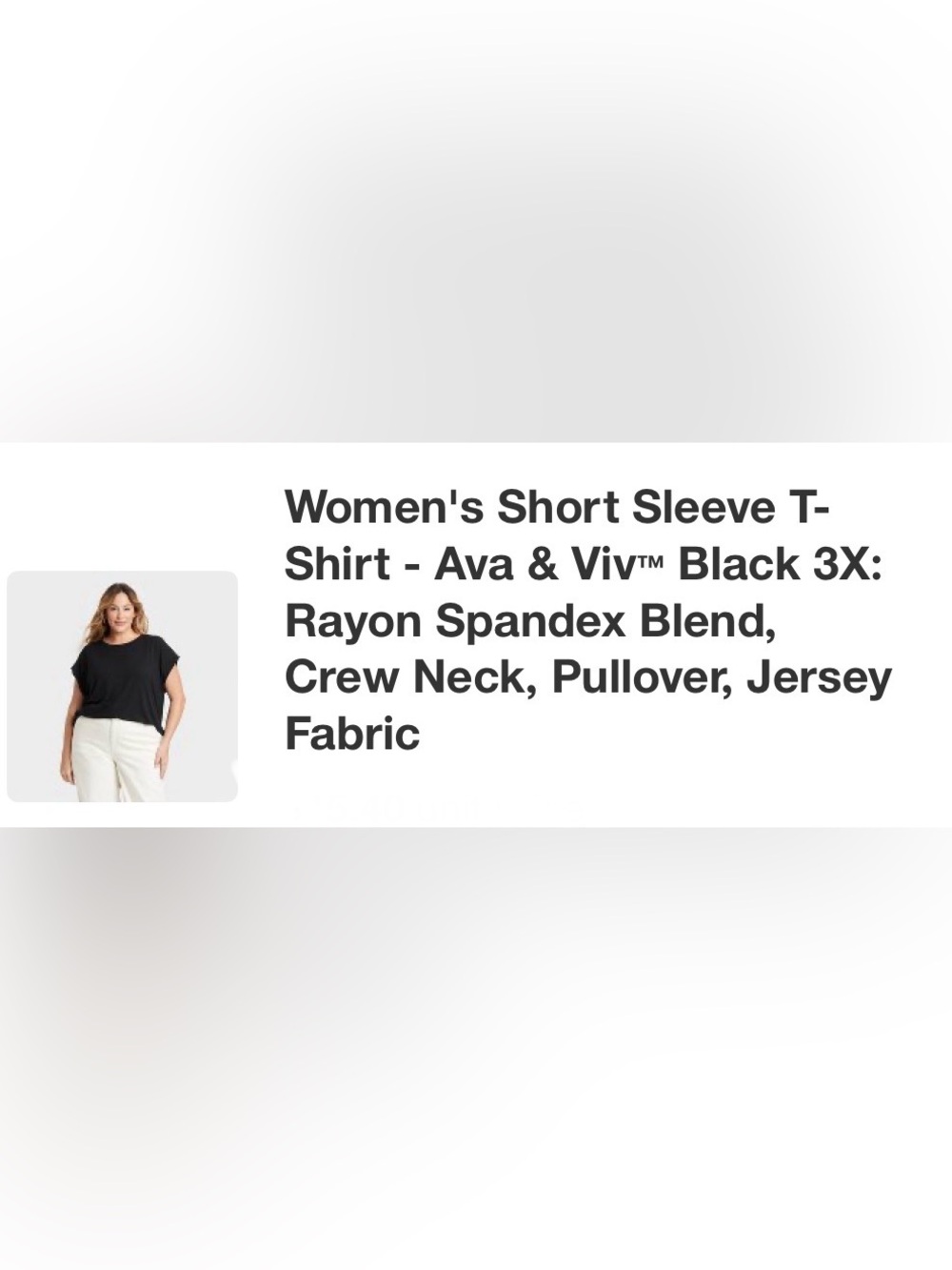 Ava & Viv Black Short Sleeve Crew Neck Tee